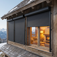 Volet roulant motorisé électrique durable en aluminium perforé pour fenêtre extérieure d'appartement, offrant sécurité et intimité