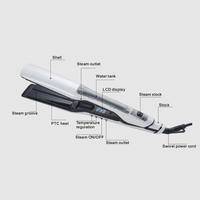 Plancha de Pelo Profesional OEM/ODM con Vapor, Pantalla LCD Digital, Cerámica, Logotipo Personalizado, Herramienta de Peinado para Salón