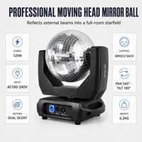 Lumière de scène à tête mobile DMX512 de 25 cm pour boule disco, idéale pour boîte de nuit, fête, mariage, église, DJ, club 540 °   Pan 180 °   Inclinaison