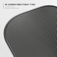 Raquette de paddle de forme standard avec logo personnalisé, surface en graphite, poignée en cuir, protection des bords de qualité professionnelle, design sans bords