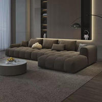 Canapé modulaire rectangulaire minimaliste italien avec housse amovible en tissu, extensible et gonflable, pour salon, salle à manger, hôtel