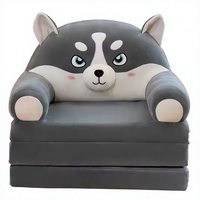 Un adorable canapé en peluche de dessin animé avec rembourrage en coton PP, fabriqué en polyester doux, pliable et se transformant en forme plate, pour les 14 ans et plus (31-50 cm)