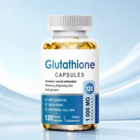 Capsules de glutathion 1000mg en gélules molles OEM ODM pour adultes, blanchiment de la peau, éclaircissement, anti-âge, antioxydant, marque privée, 120 gélules pour adolescents