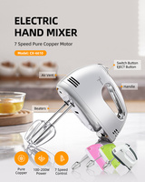 Mélangeurs Électriques Portatifs Personnalisés pour Cuisine Domestique, Batteur à Main Électrique 7 Vitesses pour Aliments, Farine, Pâte, Gâteaux et Œufs