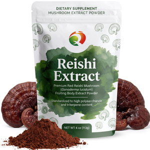 Extracto <span class=keywords><strong>de</strong></span> Hongo Reishi 10:1, Polvo <span class=keywords><strong>de</strong></span> Ganoderma Lucidum, 30% Polisacáridos, Triterpenos, Sin OMG, Vegano, Adaptógeno, Suministro a Granel - Product Image 1