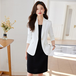 Women's Blazer Slim Fit Solid Color Polyester Anti-Wrinkle Spring Casual Suit - Product Image 1