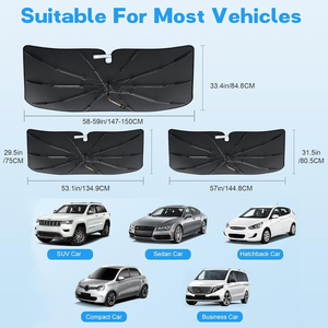 Universal Portable Foldable Windshield <b>Shade</b> Umbrella Spring Structure Adjustable Umbrella Handle for Any Car - Product Image 3