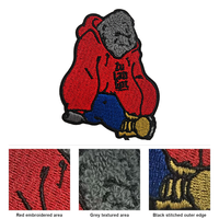 Patchs personnalisés en chenille combinés à des broderies plates, patchs hybrides brodés à plat et thermocollants pour vêtements, vestes et sacs