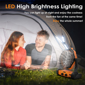 Ventilador de Camping con Linterna LED, Batería Recargable de 4000mAh, Control Mecánico, Diseño Plegable de Plástico para Tiendas de Campaña al Aire Libre - Product Image 3