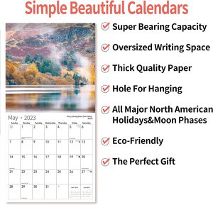 <span class=keywords><strong>Calendario</strong></span> de pared mensual de paisaje del mundo, 14 páginas, <span class=keywords><strong>calendario</strong></span> de impresión, decoración de belleza para el hogar y la Oficina, 2023 - Product Image 4