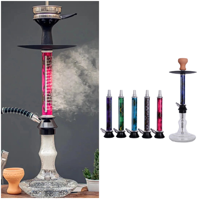 58cm High Quality Hookahs Shisha Set Aluminum Colorful Water Bottle Hookah Portable Sheesha