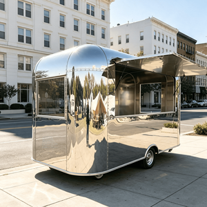 Custom Coffee Cart Stainless Steel Kiosk Outdoor Coffee Cart Stainless Steel Mobile Cafe Truck Bubble Tea Food Truck - Product Image 2