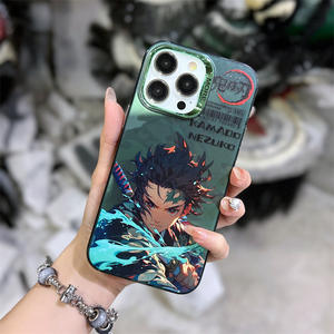 Funda para Teléfono 15 Pro Max con Diseño de Anime Demon Slayer, Panel de Manga 3D con Relieve Plateado, Material TPU, Antigolpes y Antihuellas - Product Image 4