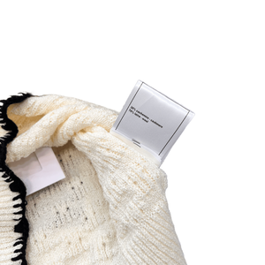 Top Corto de Punto Blanco para Mujer con Ribete Negro, Chaleco sin Mangas para Uso Diario Informal - Product Image 4