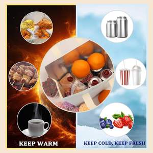 Custom Logo Recyclable Large Capacity Keep Cold Insulated Waterproof Non-woven Food Delivery <strong>Bag</strong> Wholesale - Product Image 4