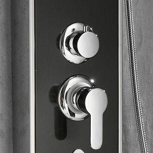<span class=keywords><strong>Panel</strong></span> <span class=keywords><strong>de</strong></span> <span class=keywords><strong>ducha</strong></span> termostático negro FLG baño, <span class=keywords><strong>panel</strong></span> <span class=keywords><strong>de</strong></span> <span class=keywords><strong>ducha</strong></span> <span class=keywords><strong>de</strong></span> lluvia <span class=keywords><strong>de</strong></span> acero inoxidable con cascada - Product Image 6