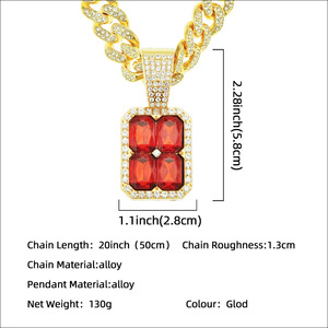 Collares a juego para parejas, suyos y de ella, con cadena cubana de diamantes brillantes. - Product Image 2