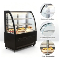 Vitrine réfrigérée commerciale pour desserts de buffet d'hôtel, vitrine à gâteaux en verre incurvé