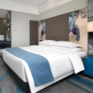 Set di trapunte in cotone blu Anti-acaro antipolvere Anti-batteri Hotel Set di biancheria da letto asciugamano da letto copripiumino da letto 7 pezzi Set di biancheria da letto - Product Image 4