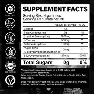 Complément pré-entraînement en marque privée OEM, gommes à la créatine, saveur personnalisée, 5000 mg de créatine monohydrate en gommes - Product Image 2