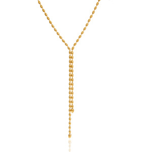 Collier en chaîne en forme de Y avec pampilles en perles de rocaille en acier inoxydable pour femmes, bijoux tendance - Product Image 5