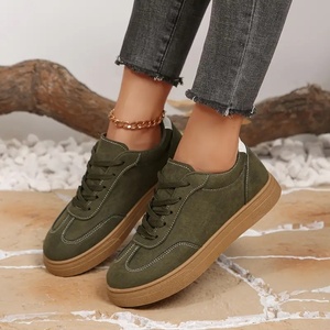 <span class=keywords><strong>Sneakers</strong></span> da Donna Marrone Caffè con Lacci a Contrasto e Suola in Gomma - Product Image 4