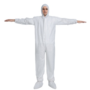 Tuta monouso Clean Room tuta da lavoro tutto il corpo tuta protettiva in tessuto <span class=keywords><strong>con</strong></span> <span class=keywords><strong>cappuccio</strong></span> - Product Image 6