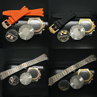 Montre à mouvement à quartz VK63 avec cadran de 31,8 mm, boîtier en acier inoxydable noir et or rose de 41 mm, bracelet style caoutchouc et boucle, kit d'aiguilles