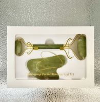 Appareil de Beauté à Domicile Gua Sha Facial, Outil Anti-Âge, Rouleau de Lifting du Visage, Masseur Facial Anti-Rides en Jade