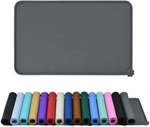 Household waterproof feeding <b>mat</b> multi-functional rectangular <b>silicone</b> dog food <b>mat</b> non-slip pet bowl <b>mat</b> pet - Product Image 2