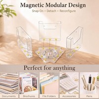 Présentoir rotatif en acrylique pour brochures et magazines, support de bureau pour prospectus, idéal pour les bureaux, les comptoirs d'accueil et les magasins