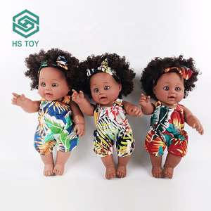 HS玩具2023热卖12英寸深色皮肤娃娃婴儿非洲美国，女孩黑色娃娃带装扮玩具 - Product Image 2