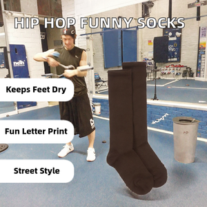 Calcetines Deportivos con Estampado de Letras Divertidas de Hip Hop, Estilo Coreano Harajuku, Transpirables y Antibacterianos para Hombre, Primavera - Product Image 2