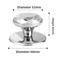 Poignée de couvercle de casserole en acier inoxydable à motifs de diamant Bouton de couvercle en métal de style coréen pour ustensiles de cuisine Accessoire universel de vapeur domestique