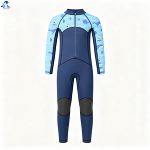 Costume da bagno intero unisex Phayon taglie forti <span class=keywords><strong>estivo</strong></span> UPF 50+ ad asciugatura rapida con stampa Ocean Explorer, maniche lunghe, cerniera frontale e protezioni per le ginocchia - Product Image 1