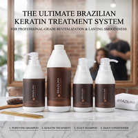 Système professionnel de traitement à la kératine brésilienne en 4 étapes, ensemble de soins capillaires pour salon, lissage des cheveux, soin quotidien, réparation des cheveux crépus et abîmés