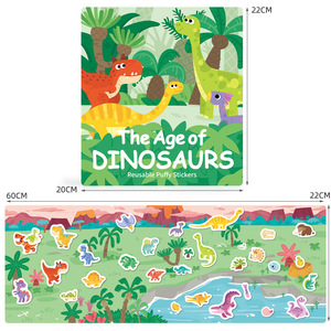 Libri Illustrati Pieghevoli con Bolle e Adesivi in Gelatina per l'Educazione Precoce dei Bambini, Giocattoli Cognitivi in Carta per Bambini 4-6 Anni - Product Image 4