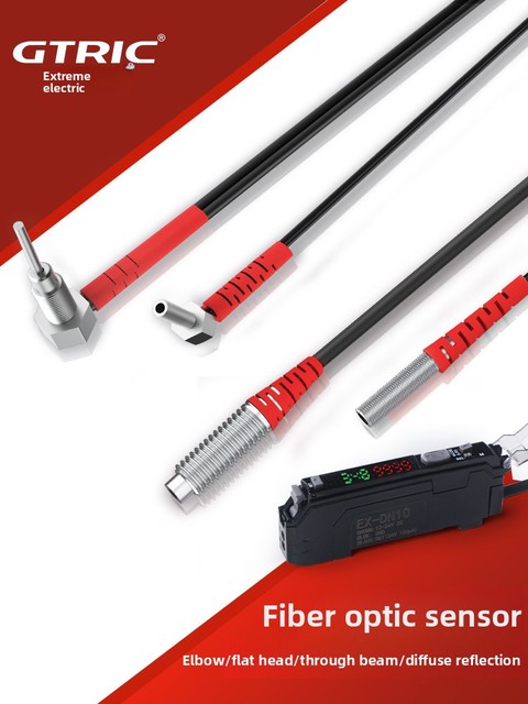 M3/M4/M6 Fiber Optic Sensor Digital Display Amplifier Photoelectric Switch Diffuse Reflection Probe Opposite Optical Fiber Line