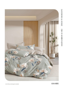 Parure de draps en pur coton imprimé floral pour la maison, drap plat 1 pièce, drap de lit le <span class=keywords><strong>moins</strong></span> cher pour la vente en gros - Product Image 5