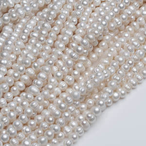 6/7/8Mm Gekweekte Parelstrengen Ab/A Grade Witte Aardappel Zoetwaterparels - Product Image 2