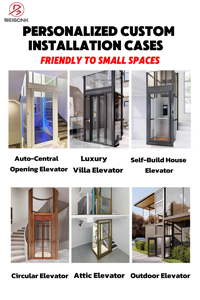 Elevador de Villa de alta seguridad más vendido 320kg-400kg Elevador automático para el hogar Máquina de tracción sin engranajes para hoteles al aire libre Apartamentos - Product Image 4