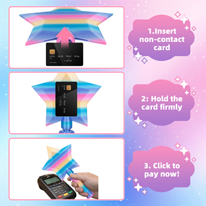 Bacchetta di assistenza per carte stampata in 3D a forma di stella arcobaleno, porta carte POS, giocattolo antistress portatile, decorazione da scrivania, accessorio per pagamenti, regalo - Product Image 3