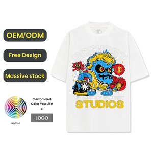 T-shirt ample à manches courtes en pur coton tricoté épais 280g anti-boulochage, style tendance de la <span class=keywords><strong>marque</strong></span> <span class=keywords><strong>DG</strong></span> American Hip-Hop Rock Band, collection High Street - Product Image 2