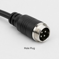 Conector de Aviación GX12 de 4 Pines Macho a Hembra, Cable Blindado de 12 mm con Rosca 22AWG para Cámara de Visión Trasera de Vehículos