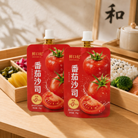 Packfortune Sachet Doypack en plastique imprimé personnalisé avec bec verseur en feuille d'aluminium pour ketchup, sauce chili et sauce tomate
