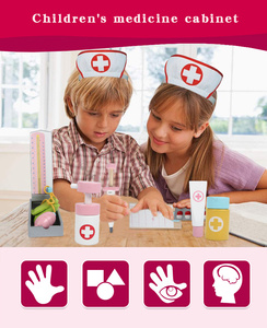 <span class=keywords><strong>Chariot</strong></span> médical coloré de style tendance pour médecin et infirmière, jouet éducatif en <span class=keywords><strong>bois</strong></span>, équipement hospitalier, jeu de simulation pour filles et garçons - Product Image 6