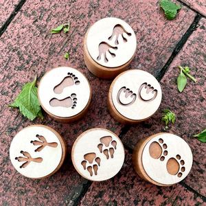 Sellos de arcilla portátiles de cerámica de madera con diseño de pata de animal para manualidades DIY - Product Image 3