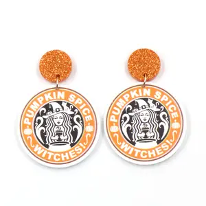 MD105ER2131 1pair New product CN Drop pumpkin spice witches TRENDY halloween Acrylic earrings Jewelry for women
