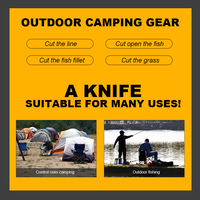 Couteaux de pêche et de cuisine japonais en acier inoxydable pour le camping, le filetage du poisson, le sashimi et le sushi, avec manche ABS+TPR