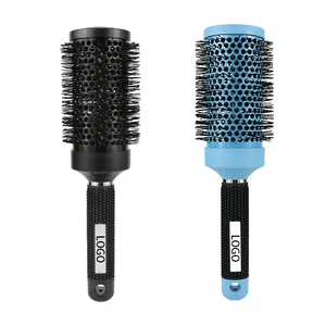 2024 Hot sale ceramic styling curly hair rolling comb heat-resistant blowing nylon hair detangler brush